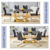 Maggift Patio End Tables, Modern Marble Style Rectangular Casual Side Table for Dining Room, Office, Lounge, Black, 63"*31.5"*30" - 3 of 4