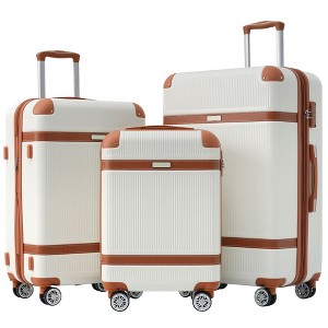 KTMBDW 3-Piece Set (20", 24", 28"), Hardshell Suitcases With Wheels, Expandable For Up to 20% More Space, With Scratch-Resistant Surface - 1 of 4