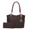 MKF Collection Savannah M Logo Printed Vegan Leather Women’s Tote and Wristlet Wallet by Mia K- 2 pieces - 2 of 4