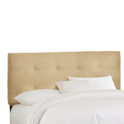 California King Dolce Metallic Upholstered Headboard Tan Linen - Skyline Furniture