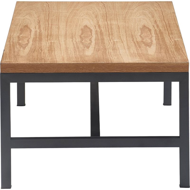 Dobson Natural Wood and Black Metal Coffee Table Natural - Finch, 3 of 7