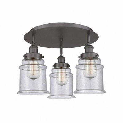 Canton - 3 Light Flush Mount In Industrial Style-10.75 Inches Tall and 17.75 Inches Wide