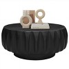 31'' Round Solid Wood Carved Coffee Table with Wood Frame,Premium Ash Veneer Top for for Living Room - The Pop Home - 4 of 4