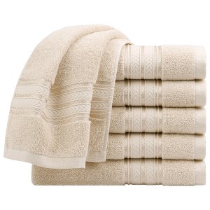 PiccoCasa 100% Cotton Soft Absorbent Oversized Cotton Face Towels 6 Pcs 13'' x 29'' - 1 of 4
