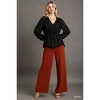 Slickblue Satin Baby Doll Top for Women, V-Neck with Ruffle Detail, Long Sleeve Blouse, Black/Wine/Sapphire, Size S-L - 2 of 4