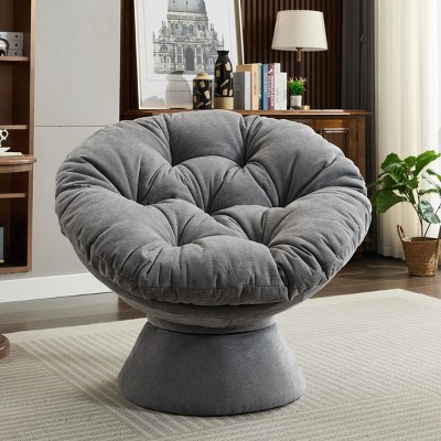 Oversized Swivel Accent Chair,360° Swivel Barrel Chair, Multicoloured Papasan Chair for Living Room-Cuddlewood