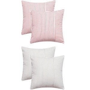 REGALWOVEN 4 Pcs Boho Striped Throw Farmhouse Pillow Covers for Couch Sofa Bedroom Home Decor - 1 of 4