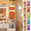 PAKASEPT Makeup Vanity Desk, Dressing Table with Lights & Power Outlet, 2 RGB Glass Cabinet, 2 Wood Cabinet and 3 Drawers - 4 of 4