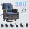 Bestier Patio Wicker Glider Swivel Chairs with Padded Cushion, Outdoor PE Rattan Rocking Chair with Ergonomic High Back for Garden, Porch, Backyard - 2 of 4