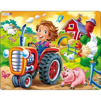 Springbok Larsen Farm Kid with Tractor Children's Jigsaw Puzzle 15pc