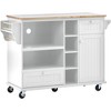 VYNXARIA Kitchen Island Cart with Storage Cabinet,Solid wood desktop,Microwave cabinet,Floor Standing Buffet Server Sideboard(White) - 3 of 4