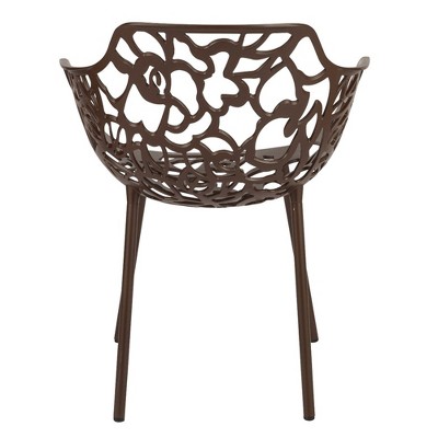 Devon Brown Aluminum Cut-Out Outdoor Dining Chair
