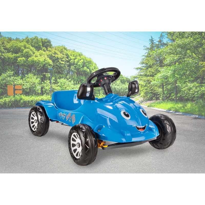 Pilsan 07 302B Herby Ride On Kids Toy Pedal Car with Removable Steering Wheel, Moving Mirrors, and Horn for Ages 3 and Up, 77 Pound Capacity, Blue, 5 of 6