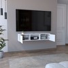 49.25" Manufactured Wood Floating TV Stand with 2 Doors, Central Open Shelf, and Cable Management for Living Room and Bedroom - 3 of 4