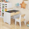 Costway 3 In 1 Kids Wood Table and Chair Set with Detachable Tabletop Hidden Storage Paper - 2 of 4