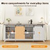 TackView Farmhouse TV Stand for 75" Television, Adjustable Shelf Media TV Stand with Storage & Barn Doors,for Living Room - 4 of 4