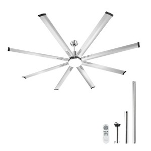 VEVOR 84 In Ceiling Fan with Light, 6-Speed Remote Control, Dimmable 3-Color Temperature, Reversible DC Motor, Low Profile Flush Mount Fan,White - 1 of 4