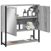 CLIHOME Modern Wall-Mounted 2 Doors Bathroom Mirror Cabinet Engineered Wood for Storage - 3 of 4