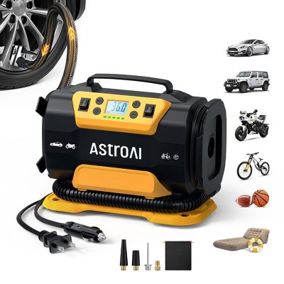 AstroAI M1 Tire Inflator 150PSI Air Compressor Pump 12V DC/110V AC with Dual Metal Motors