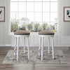 White Bar Stools Set of 2, 26" Counter Height, 360° Swivel Wood Bar Stools - 4 of 4