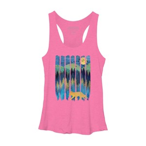 Women's Design By Humans Fox Forest Night By Maryedenoa Racerback Tank Top - 1 of 3