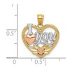 Black Bow Jewelry 14k Two Tone Gold & Rhodium I Love You Heart Pendant, 17mm - 4 of 4