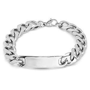 Steeltime Men's stainless steel chain bracelet. Color Options: Gold, Silver, Black - 1 of 4