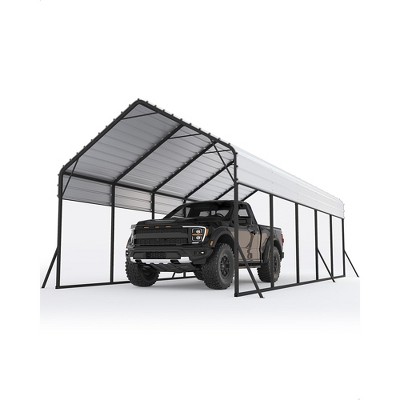 13'x26' Heavy Duty Metal Carport - 12,000LB Snow Load, Hurricane-Resistant (12 Beaufort), Extra Tall Shelter for Tractors, Boats