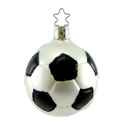 Inge Glas 2.75 In World Cup Winner Ornament Socceer Ball Futball Tree Ornaments