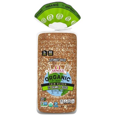 Arnold Organic Thin Sliced 22 Grains and Seeds Bread - 20oz