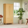 Christopher Knight Home Elia Modern Rubberwood Tall Storage Cabinet with 3 Drawers and Shelves for Living Room and Dining Room - 3 of 4