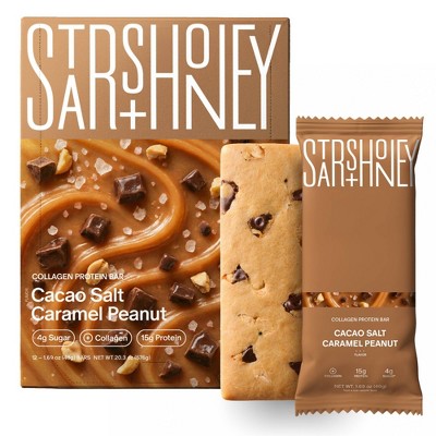 Stars + Honey Collagen Cacao Salt Caramel Peanut Protein Bars - 15g Protein - 8.45oz/5pk
