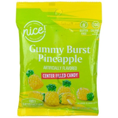 Nice! Gummy Burst Pineapple Center Filled Candy Pineapple 3.53 oz