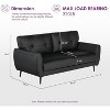 TYBOATLE 61" Faux Leather Loveseat Sofa, Mid-Century Modern Tufted Couch for Small Spaces, Comfy 2-Seater for Living Room, Bedroom, Office - 3 of 4