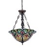Chloe Lighting Bertram Tiffany-Style 3 Light Victorian Inverted Ceiling Pendant 18`` Shade - 2 of 2