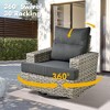 XIZZI Versatile Outdoor Rattan Sectional Sofa Set Collection, 8/9/10-Piece Set w/ Comfy Swivel Chairs, Perfect for Patio Relaxation and Entertaining - 3 of 4
