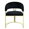 HomeRoots Black and Gold Upholstered Velvet Partially Open Back Dining Side Chair - 4 of 4