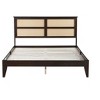 CAVINAS Full Size Bed Modern Wooden Bed Frame with 2 Storage Drawers and Rattan Headboard for Bedroom - 3 of 4
