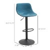 Blue Adjustable Bar Stool, Swivel Bar Height Chair with Backrest. Set of 2 - 4 of 4