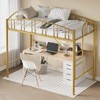 Loft Bed Twin Size, Heavy Duty Metal Loft Bed Frame with Arched Guardrail and Safety Ladder, Space-Saving, No Box Spring Needed - 3 of 4