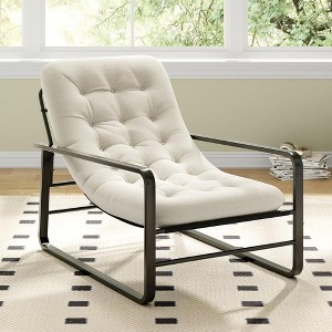 SEVOBAL Accent Chair Arm Chair Small Sofa for Living Room Mid Century Modern Accent Chairs Boucle Reading Bedroom Chair, Beige, 35"*30.7"*26.96" - 1 of 4