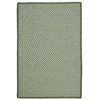 Colonial Mills Outdoor Houndstooth Tweed Braided Rug, Leaf Green 5'x7', Rectangle Shape