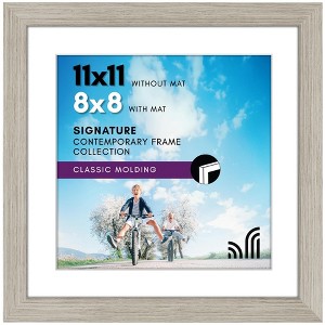 Americanflat Picture Frame in Drift Wood - Displays 8x8 With Mat and 11x11 Without Mat - Composite Wood with Shatter Resistant Glass - 1 of 4