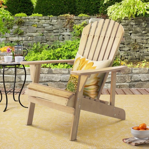 Saint Birch Outdoor Adirondack Wooden Chair, Beige : Target