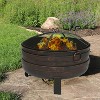 Sunnydaze Heavy-Duty Steel Cauldron Fire Pit with Spark Screen and PVC Protective Cover - 28.5-Inch Round - Brushed Bronze - 2 of 4