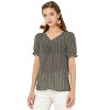 Allegra K Women's Summer V Neck Short Sleeve Vintage Chiffon Ruffle Blouse - 2 of 4