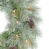 Puleo 24" Pre-Lit Battery-Operated Artificial Flocked Glitter Wreath - 4 of 4