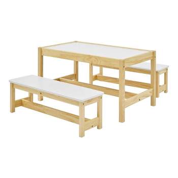 Martha Stewart Kids' Art Table And Stool Set - Creamy White: Wooden  Activity Desk For Drawing And Painting With Paper And Storage : Target