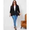 WhizMax Women's Plus Size 3/4 Sleeve Open Front Blazer Casual Long Sleeve Cardigan Jacket Office LongLine Pelpum Blazer - 4 of 4