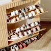 2 Flip Drawers with a Drawer, Narrow Shoe Storage Organizer with Drawer, Farmhouse Freestanding Hidden Shoe Rack Cabinet - 3 of 4